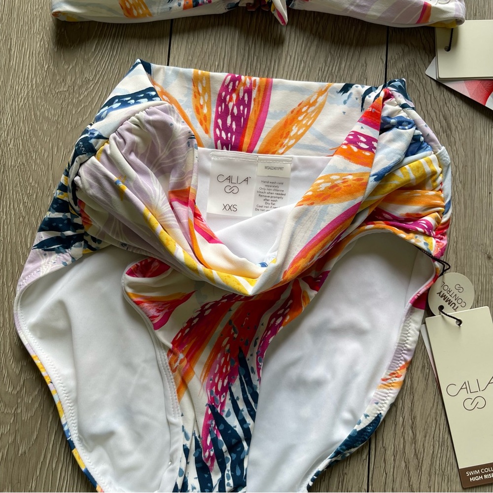 Calia watercolor palms 2 piece swim suit size XXS NWT - Picture 4 of 10
